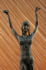 Bronze Decor Starfish Dancer Lady Figural Marble Sculpture Signed Chiparus SALE picture