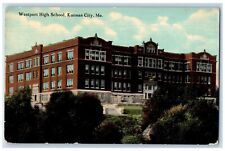 1910 Westport High School Exterior Kansas City Missouri Vintage Antique Postcard picture