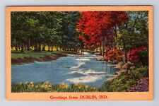 Dublin IN-Indiana, General Greetings Lake, Antique, Vintage Postcard picture