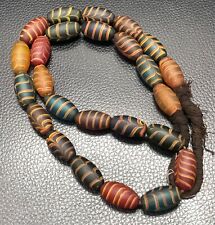 Vintage African Trade Glass Beads Strand, Beautiful Genuine Glass Beads 13mm picture