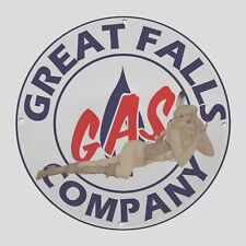 VINTAGE GAS GREAT FALLS 1986 OIL PORCELAIN  GAS PUMP  SIGN picture