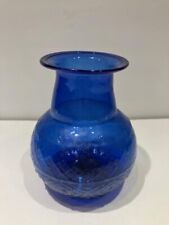 Cobalt Blue Glass Vase, 5” Tall  picture