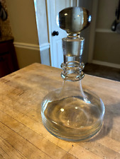 Vtg Heavy Glass Liquor Whiskey Decanter Clear ** See Pictures ** 10 3/4