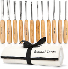 Schaaf Wood Carving Tools Set of 12 Chisels with Canvas Case | Wood Chisels for  picture