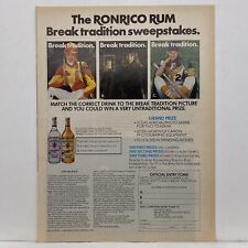 1984 Ronrico Rum Print Ad Puerto Rico Women Break Tradition Sweepstakes Vtg 80s picture