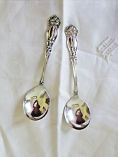 2  William Rogers & Sons 1910 Orange Blossom Silverplate Gumbo /Soup Spoons 7