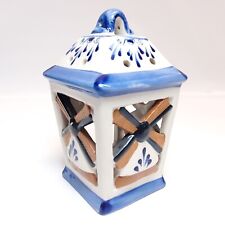 Handpainted Delft Blue Windmill Figure Tea Light Holder picture