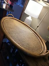 RARE Vintage McGuire Bentwood Wooden Bamboo & Rattan XL Butler Tray Tiki Vibes picture