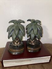 Resin Palm Tree Bookends Beach House Home Decor Coconuts Heavy With Sticker picture