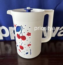 Tupperware Cherry Classic Pitcher 2qt/2L with Push Button Seal Blue New picture