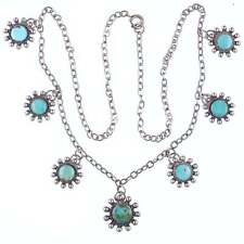 c1940's Vintage Native American sterling and turquoise charm necklace picture