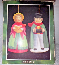 Vintage Christmas Caroler Bells Handpainted w/Original Box {Z} picture