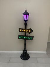 Halloween Multi Color Changing Light Lamp Post w/ Witch Way Directional Signs 5’ picture