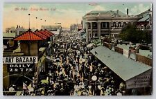 The Pike Long Beach CA Postcard 1910s Art Bazaar Frank's Cafe Majestic Dances picture