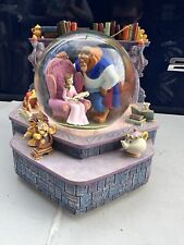 Disney Beauty & The Beast Fireplace Library Snow Globe Theme Music AMAZING 2E picture