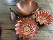 VTG Copper plated/colored Unmarked, Lightweight Metalware 4 Piece Baking Set picture