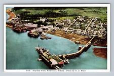 Petersburg AK-Alaska, Aerial View Of City, Antique, Souvenir, Vintage Postcard picture