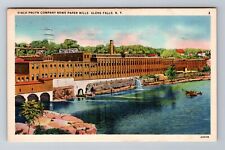 Glen Falls NY-New York, Finch Pruyn Co. News Paper Mills, Vintage c1944 Postcard picture