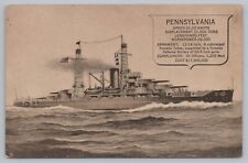 U.S.S. Pennsylvania Vintage Postcard Battleship at Sea United States Navy picture