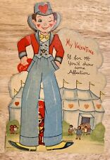Vintage Humorous Valentine's Card ~ ca 1930s ~ Circus theme picture