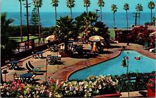 Oceanside Pool Overlooking Pacific Ocean La Valencia Hotel Jolla CA Postcard UNP picture