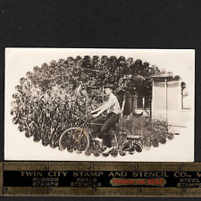 1910s Briggs & Stratton MOTOR WHEEL Bicycle, Young Man: Vintage SNAPSHOT Photo picture