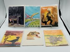 Lot of 6 Mr Ellie Pooh's Elephant Dung Paper Dinosaur Cards w/Envelopes (1 open) picture