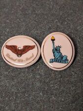 Lenox USA Pins Statue Of Liberty  Bald Eagle 1.25