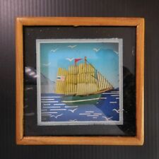 US Navy Sailboat Handmade Miniature Board Frame N5876 picture