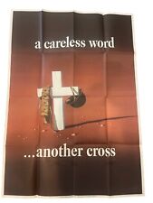 Original VTG WW2 A Careless Word Another Cross by John Atherton c1943 Poster picture