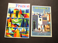 1960s Air France travel poster postcards x2 geometrics Garamond & Villemot Rare picture
