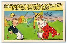c1930's The Farmer's Daughter Man Offered Help Oilette Tuck's Vintage Postcard picture