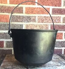 Antique # 7 Cast Iron Bean Pot 3 Leg Kettle Gate Mark Cauldron Cowboy Cookware picture