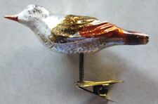 Antique German Blown Glass Embossed Clip Bird Christmas Ornament  picture