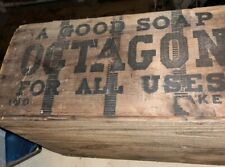 Vtg Octagon Soap Wooden Crate Box advertising  20x15x9 picture