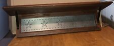 Primitive Wood And Metal Tin Wall Shelf With Stars 6“ X 24“￼ Fun picture