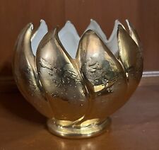 Decor Weeping Gold Vase Collector Vintage Approximately 4.5”H x 5”W picture