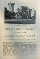 1906 England Warwick Castle Countess of Warwick illustrated picture