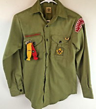 VTG BSA Boy Scouts Official Shirt Long Sleeve Webelos tri color 3 pins picture