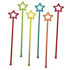 Star Head Stirrer Disposible Plastic Round Top Crystal Swizzle Sticks,Crystal  picture