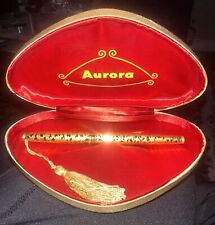 RARE AURORA GOLD PLATED FOUNTAIN PEN WITH CASE picture