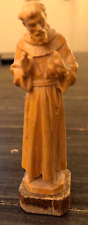 Vintage ANRI Miniature Wood Carving Saint Francis Figurine 3.25” ~Italy picture