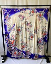 Vintage Japanese Silk kimono - Furisode Kimono robe with beautiful flowers picture