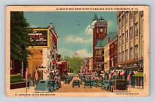 Parkersburg WV-West Virginia, Market Street From Sixth, Vintage c1939 Postcard picture