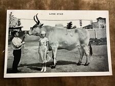 Lone Star Cow Chicago Worlds Fair 1933 RPPC branded pretty girl handler unposted picture