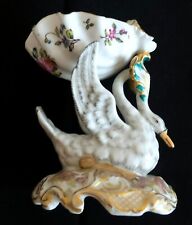 RARE ANTIQUE CHOISY LE ROY PORCELAIN SWAN HANDPAINTED CANDY DISH HALLMARKED picture