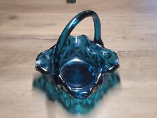 Indiana Iridescent Carnival Glass Monticello Square Basket Vase Dish Vintage  picture