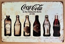 Coca Cola Bottle History Tin Sign (Coke Pepsi Rock 7 Up 5 Hour Star Bull) 0013 picture
