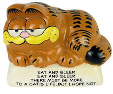 Vintage 1981 Enesco Ceramic Garfield Figure 3.25” Eat And Sleep... picture