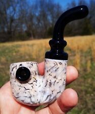 MarbleGlass Classic Styled Glass Hungarian Sherlock Tobacco Pipe picture